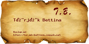 Törjék Bettina névjegykártya
